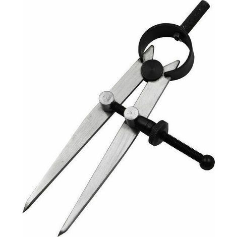 Compas à Pointes Sèches en Cuir Diviseur de Printemps Rotation Scratch artisanat Outil, Réglable Leathercraft Compass Diy à Coudre Outils (100mm) (1/5)