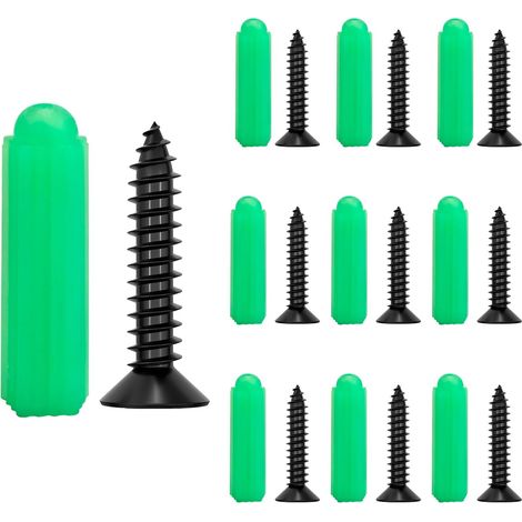 10 Pièces Chevilles pour Plaque de Plâtre, M3.5 x 25 mm Vis à Autotaraudeuses à Tête Fraisée et Chevilles Murales, pour Brique, Béton (1/5)