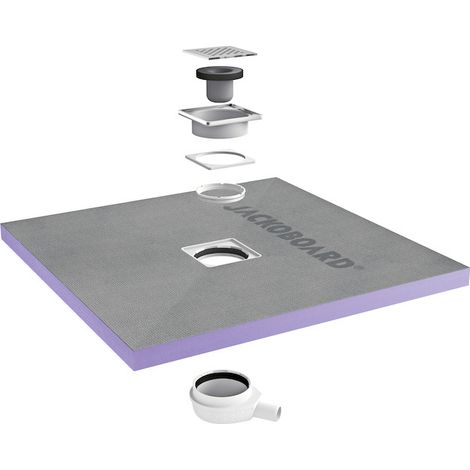 Jackon Duschwanne zum Verfliesen Aqua Mittig 900x900x40mm waagerechter Siphon als Geschenk (4512087 + 4512007) (1/5)