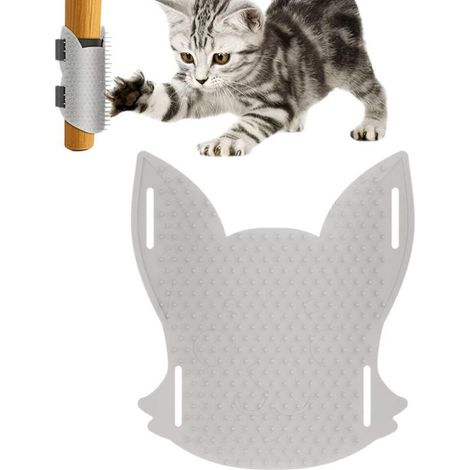 2 Pièces Grattoir Chat, (Gris)Brosse Chat, Brosses de Toilettage du Chien, Brosse pour Poil de Chats, Massage D'angle Mural, Accessoire Chats Interieur pour le Massage, le Grattage et L'épilation (1/5)