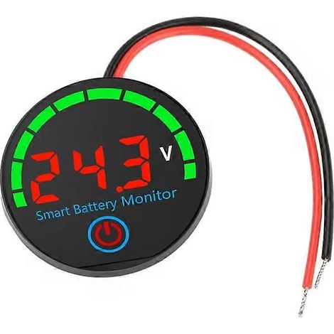 Indicateur de niveau de batterie LED, voltmètre numérique 12 V/24 V/36 V/48 V, testeur de charge de tension pour batterie au lithium, carte rouge (1/5)