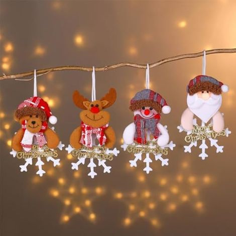 décorations de sapin de Noël, pendentifs, décorations avec corde, bonhomme de neige, Père Noël, pendentif poupée pour sapin de Noël (1/3)