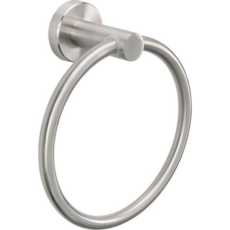 Anneau de serviette de bain, acier inoxydable pour salle de bain, porte-serviette rond moderne fixé au mur (nickel brossé, 1 paquet) (1/5)