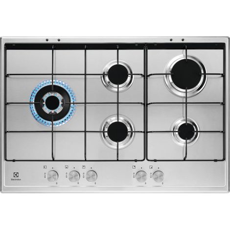 Electrolux KGS7564SX Cocina a gas empotrada de acero inoxidable de 74 cm y 5 quemadores