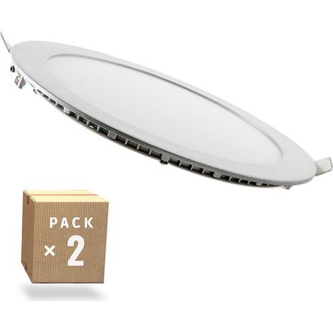 Pack de 2 panneaux LED 18 W 1 800 lm 4 200 °K Circulaire 40 000 h [JL-GP-LZ-3-MW-PK2-AP]