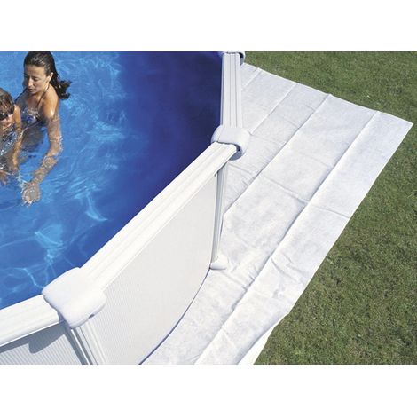 Tapis de sol en feutrine pour piscine hors-sol ovale 5.5 x 3.66m – Imputrescible – Protège le liner des aspérités – Confort accru lors des baignades – TOI