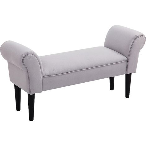 Banc rembourré polyvalent en tissu gris 102 x 36 x 51 cm, charge max 130 kg (1/5)