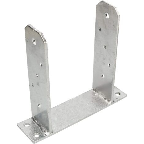Support de poteau en U 140 mm en forme de U pour chevilles, poteau carré en bois de sol, support de poteau, ancre galvanisée à chaud-NANOTEH (1/5)