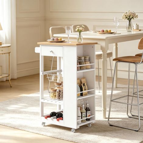 Carrello da cucina mobile, carrello pratico, carrello da servizio versatile, moderno scaffale da cucina su ruote (solo con carrello) (1/5)