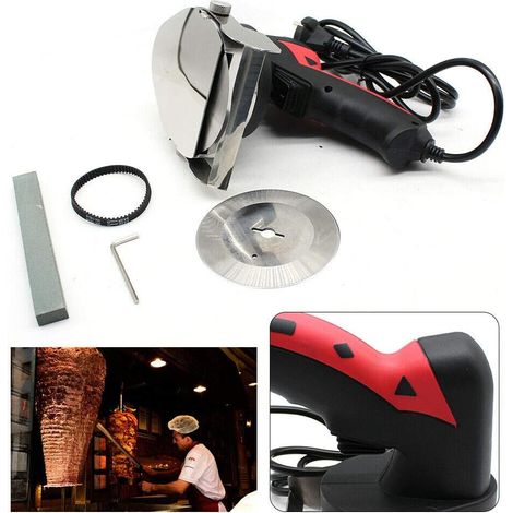 80W Edelstahl Kebabmesser Dönermesser Schnittstärke1-8mm Kebab Gyrosmesser BBQ Electric Knife,mit zusätzliche Klinge