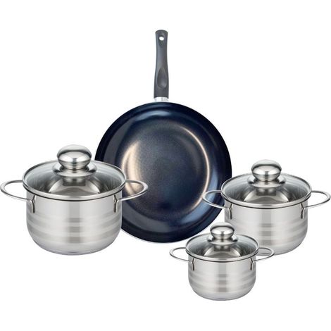 Ensemble de 1 Poêle de cuisson 24 cm et 3 faitouts 12, 14 et 16 cm Elo Prima Brillant (1/5)