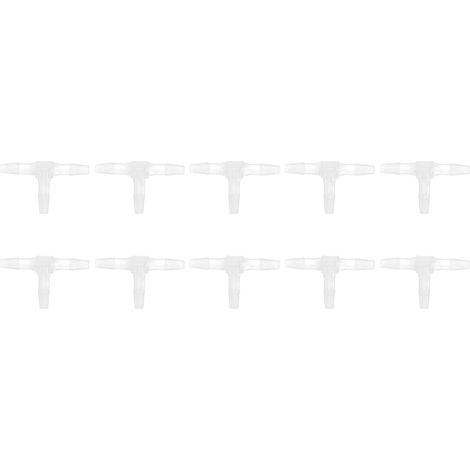 10 Stück 3-Wege-Kunststoff-Fittings, druck- und temperaturbeständig, T-förmig, 1/2"-Schlauchanschluss, 3,9 (1/5)