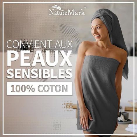 Serviette De Bain - Coton 100 % - 70 x 140 cm - 500 g/m2 - Gris Anthracite - Lot De 2 (1/5)