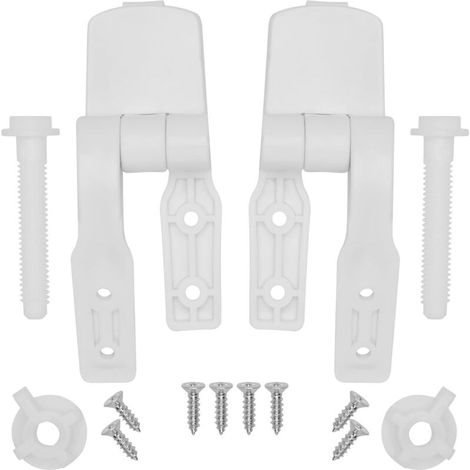 Charnière de rechange pour abattant WC en plastique blanc robuste - Solution de remplacement facile (1/4)