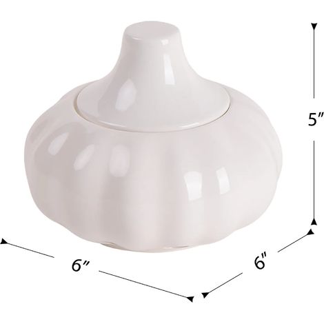 Pot à ail et à bonbons en céramique blanche, boîte de rangement pour fruits et en-cas avec couvercle, boîte à bijoux originale. (1/5)