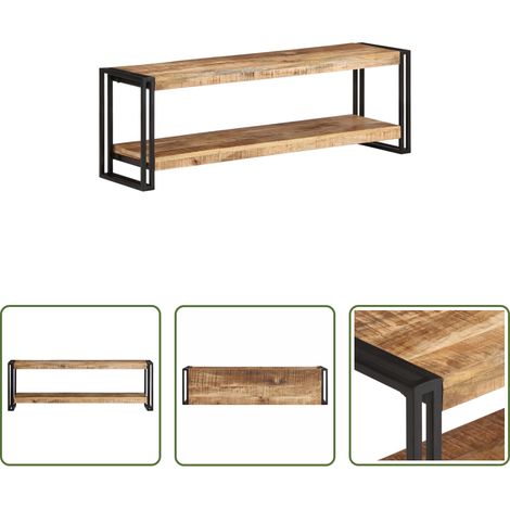 Meuble tv industriel - Meuble TV 120x30x40 cm Bois de manguier brut (1/5)