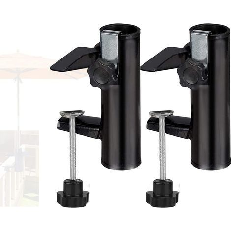 Lot de 2 pinces pour parasol, support pour parasol de terrasse, support pour parasol de qualité supérieure, clip fixe pour plage, cour, balcon, chaise avec pince (1/5)