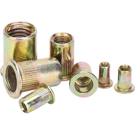 128 Pièces de Rivets à Cage en Acier Zingué, Assortiment M3/4/5/6/8/10/12, Filetage Vertical (1/5)