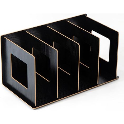 Étagère bibliothèque en bois pour CD et DVD, rangement et organisation parfaits pour CD, DVD, Blu-ray, jeux vidéo et livres. (1/5)