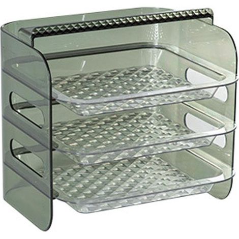 Mehrschichtiger Obstkorb, Küchenaufbewahrungsorganizer, Gemüse- und Obstvorbereitungsschale, Sortierbehälter (grün, 3-lagig, 22 x 20 x 16 cm) (1/5)