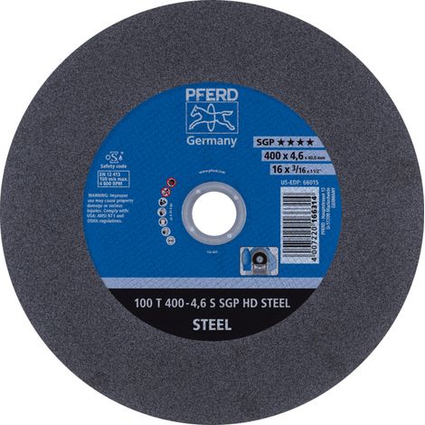 PFERD TOOLS Stationäre Trennscheibe T 400x4,6x40mm "hart" HD STEEL für Stahl 100m/s 10 Stk (1/4)