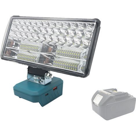 Ikodm Lampe de travail LED Lampe de travail extérieure portable avec port de recharge USB,8 pouces 3300lm lampe de poche,compatible avec MaKita 14.4V-20V la batterie au lithium BL1860B BL1850B BL1840 (1/5)