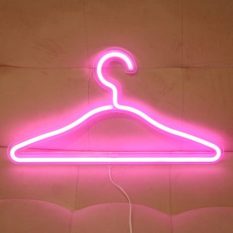 Stück Neonlichter, LED-Kleiderbügel-Neonlichtschild mit USB-Stromversorgung