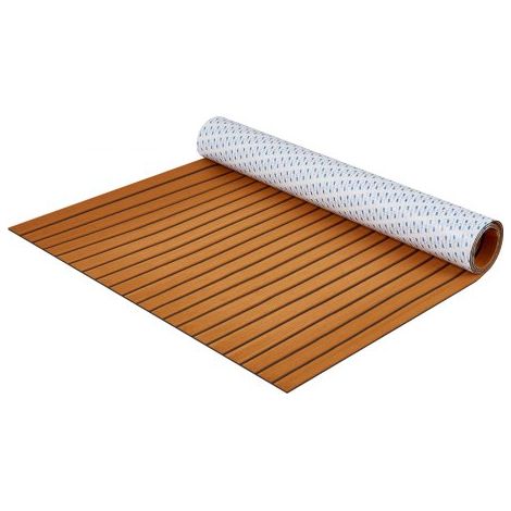 Bootsbodenbelag, EVA-Schaum-Bootsdeck 2400 x 1160 x 6 mm, rutschfester selbstklebender Bodenbelag, 27840 cm² großer Marineteppich für Boote, Yachten, Pontons, Kajakdecks (1/5)