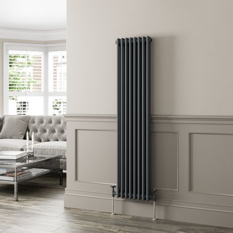 Anthracite Traditional Colosseum Vertical Column Radiator 1600 x 380mm Double