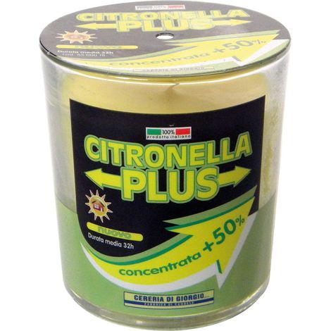 Bougie en verre - Citronnelle de Java 100% Naturel - Anti Moustiques - Durée 32 Heures, Cire de Paraffine, Jaune, 7 cm (1/5)