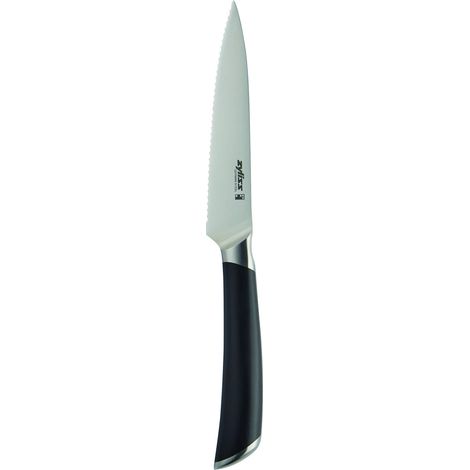 zyliss E920276 Comfort Pro Coltello Spelucchino Seghettato, 11cm, Acciaio Inossidabile Tedesco, Maniglia Nera, Coltello da Cucina Professionale, Lavabili in Lavastoviglie (1/5)