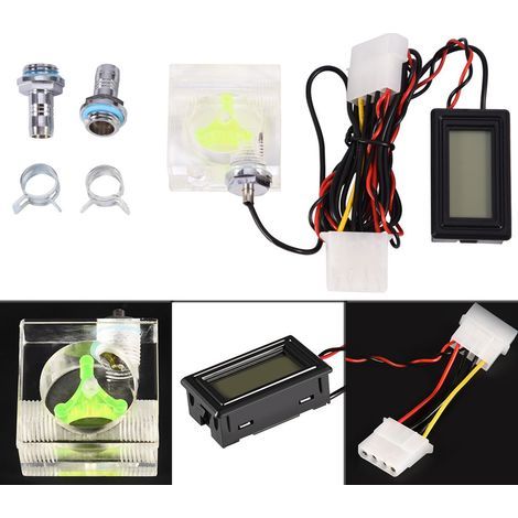 3-Way PC Digital Flow Meter with Thermometer for Water Cooling Kit (1/5)