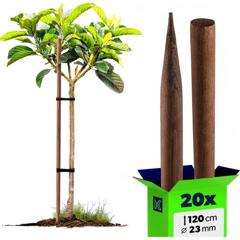 Filiyano – support – Pieux en bois KADAX, pieux imprégnés, 120 cm, piquets de support, lot x20, diamètre 23 mm (1/5)