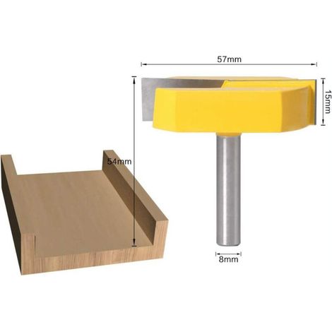 8mm Tige De Nettoyage Bottom Router Bits Surface Rabotage Bits Diamètre De Nettoyage Fond De Menuiserie Fraise MOONSTARS (1/4)
