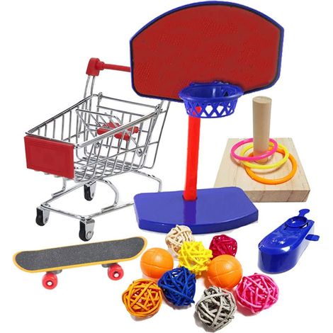 Lot de 4 Jouets pour Oiseau Perroquet Entraîner - Ensemble de Jouets de Formation pour Perruches Intelligence Activité Utilisé pour Cacatoes, Calopsitte, Oiseaux Inséparables 6 (1/4)