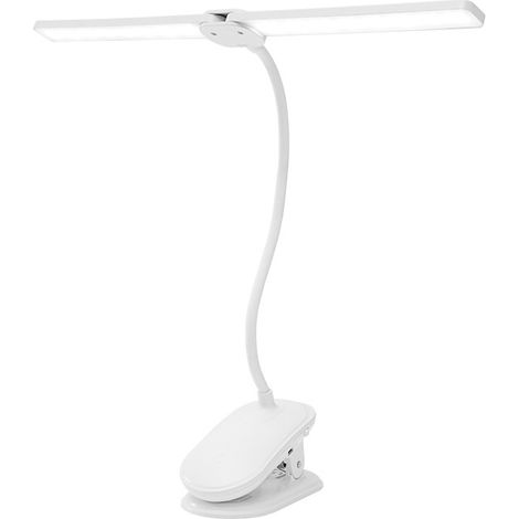 Lampe de Bureau LED Double Tête Rechargeable 1200 mAh – 3 Couleurs de Lumière, Variateur, Commande Tactile et Bras Flexible à 360° pour Bureau et Lecture (1/5)
