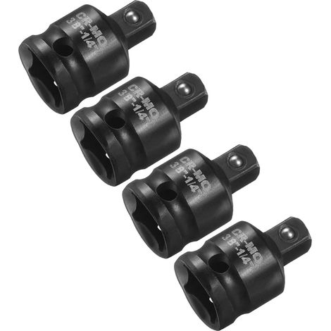 4pcs Adaptateur De Douille À Choc 3/8" Femelle À 1/4" Mâle Noir (1/5)