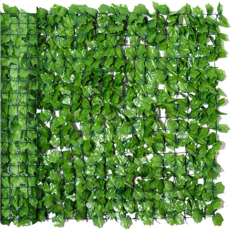 Haie artificielle de 300 x 100 cm, vert clair, idéale pour la décoration de balcons et de murs, résistante aux UV et facile d'entretien. (1/5)