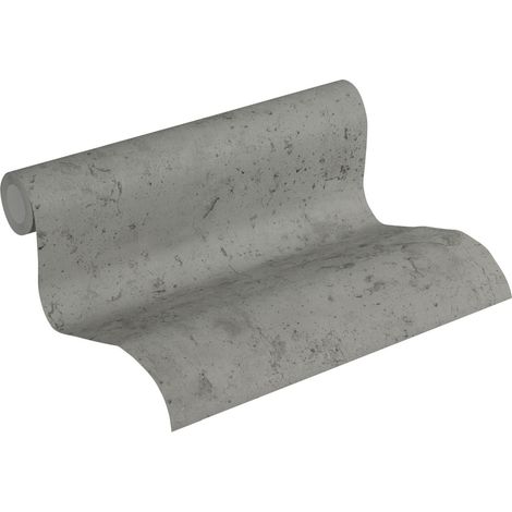 Papier peint intissé vinyle gris foncé Tapisserie aspect béton style industriel Papier peint élégant idéal pour chambre et salon (1/5)