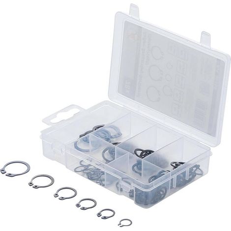 Assortiment de Circlips Extérieurs D.8-19 mm - 78 pcs - Acier Résistant - Fixation Sécurisée, Pro - D-Work (1/5)
