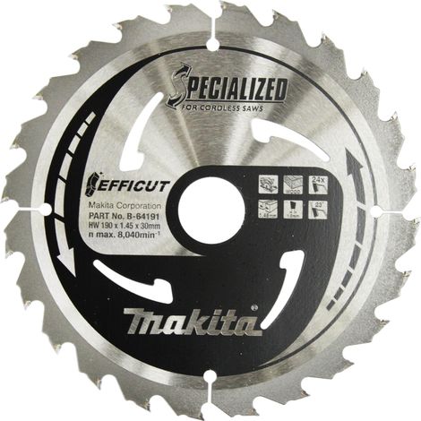 Makita B-64191 Lama Efficut TCT Sega Circolare 190x30mm • 24 Denti 1,45mm Legno (1/2)