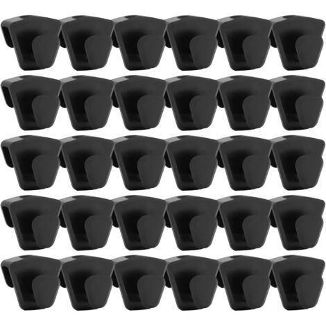 QORVA-Lot de 30 Crochets pour Cintres,Crochets de Connecteur pour un Gain de Place, Robustes, pour Suspendre des Vêtements Dans la Garde Robe et la Salle de Bain (Noir) (1/5)