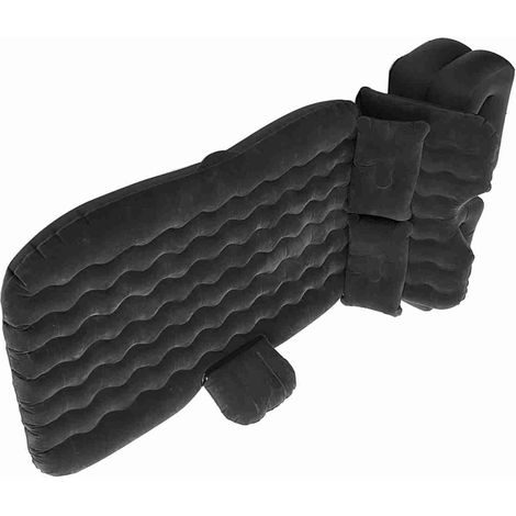Matelas gonflable pour lit d'intérieur/extérieur, camping, voyage, siège arrière de voiture, coussin gonflable (noir) (1/5)