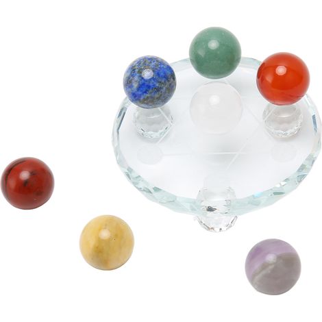Ensemble de pierres de chakra et de cristaux de guérison, ensemble de 7 cristaux de chakra décoratifs, plaque de sélénite pour recharger les pierres de chakra et les cristaux de guérison (1/5)