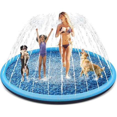 Piscina infantil exterior TuseRxln de 220 cm, antideslizante, para niños y perros, ideal para juegos acuáticos (azul). (1/4)