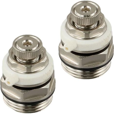 Lot de 2 soupapes de purge automatique de 1,9 cm pour radiateurs, valve d'aération auto-purgante compatible avec chaudières et systèmes de chauffage au sol