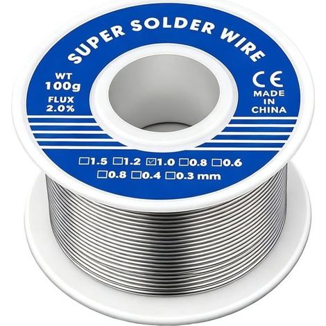 1mm Fil de Soudure 100g Fil Étain à Souder avec Noyau de Colophane Etain a Souder Electronique Bobine d'étain à Souder (1/5)