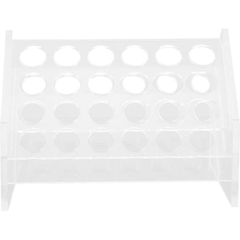 Support à Tubes à Essais Incliné Transparent 18 Puits pour Laboratoire, Multifonctionnel et Élégant, Facile D'accès pour Organisation et Stockage Sécurisé (1/5)