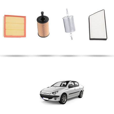 Kit tagliando 4 filtri compatibile con Peugeot 206 1.1 44kw dal 2000 (1/5)