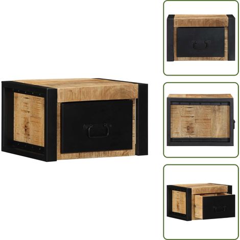 Table de chevet 40x35x25 cm bois massif de manguier brut - Table De Chevet - Tables De Chevet - Armoire De Lit - Table D'appoint Pour Chambre À Coucher (1/5)